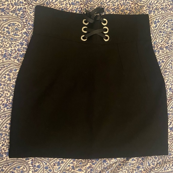 Topshop black corset waist miniskirt - Picture 2 of 3